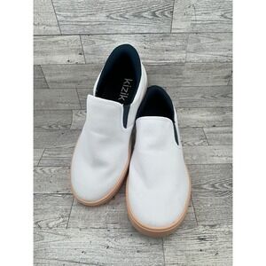 Kizik Venice White Gum Canvas Hands-Free‎ Slip On Sneakers Mens 8 Womens 9.5